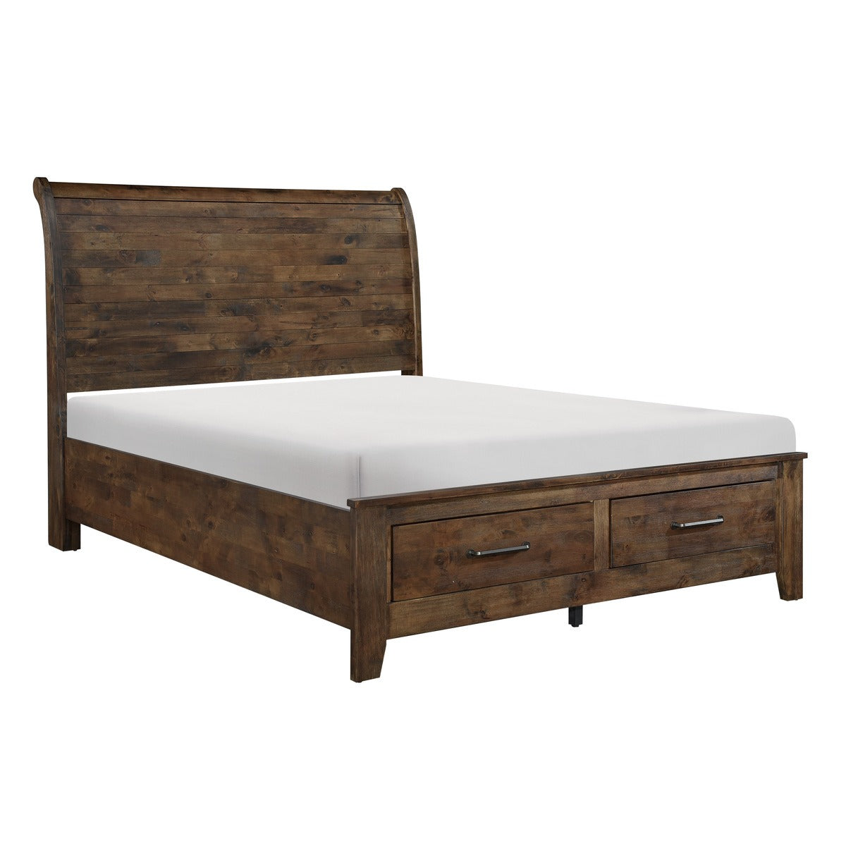 1957K-1EK* Eastern King Sleigh Platform Bed with Footboard Storage