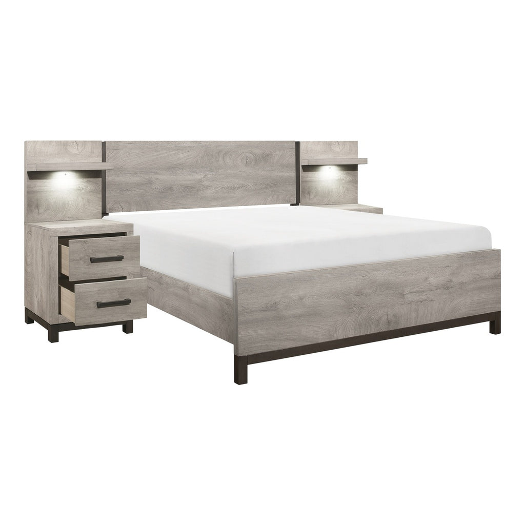 1577K-1EK*WB 5pc Set Eastern King Wall Bed (EKB+2NS+2NS-P)