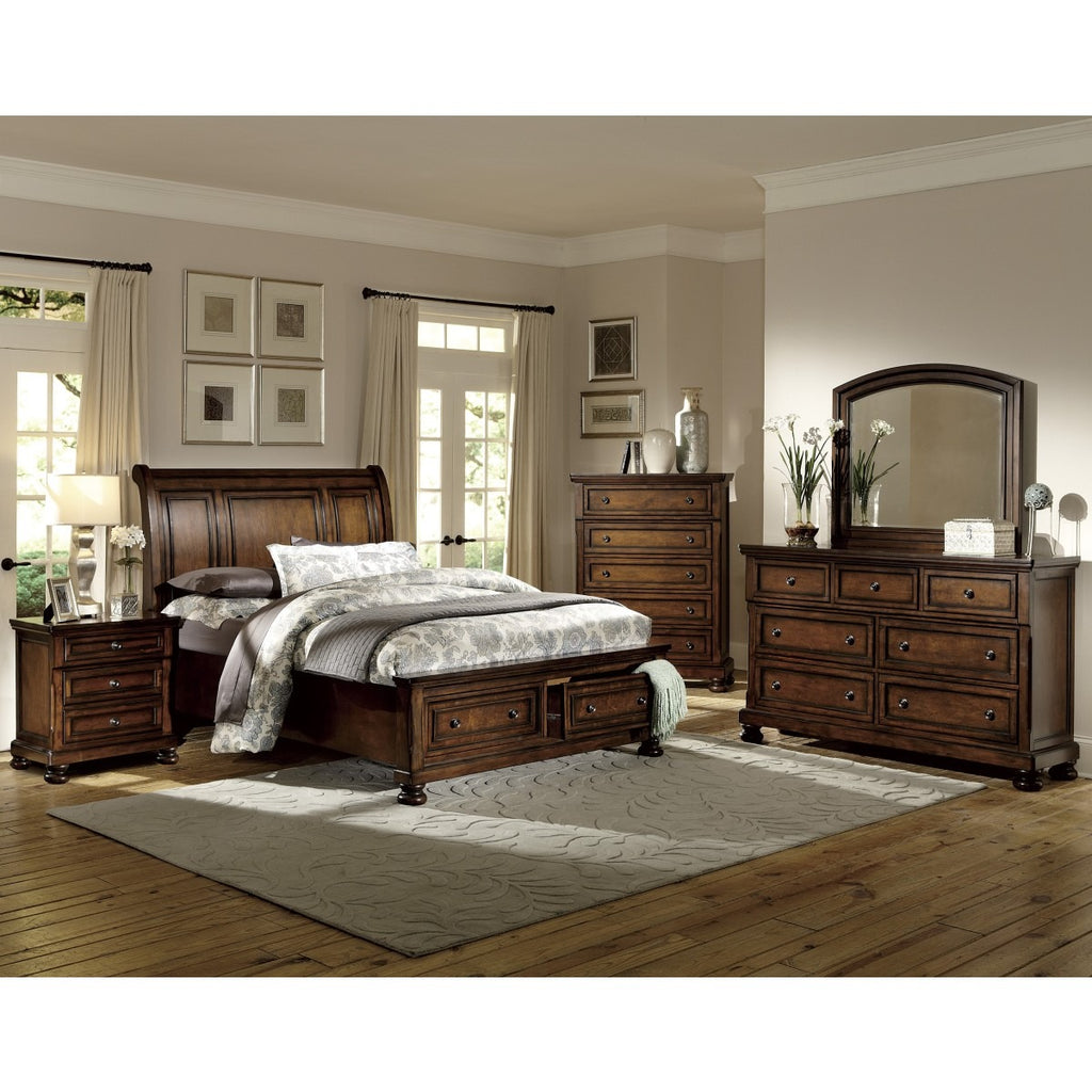 2159K-1EK* Eastern King Sleigh Platform Bed with Footboard Storage