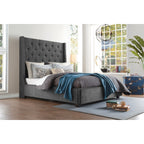 5877KGY-1EKDW* Eastern King Platform Bed with Storage Footboard
