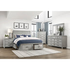 1337-1* Queen Platform Bed with Storage Footboard and Side Rails