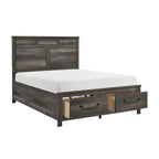 1342-1* Queen Platform Bed with Footboard Storage