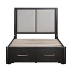 1381-1* Queen Platform Bed with Footboard Storage
