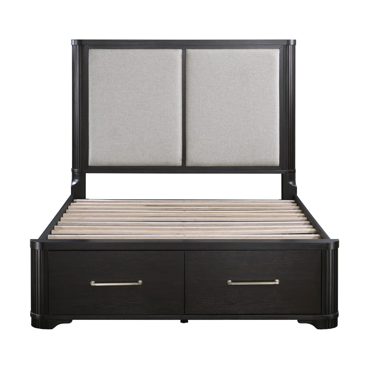 1381-1* Queen Platform Bed with Footboard Storage