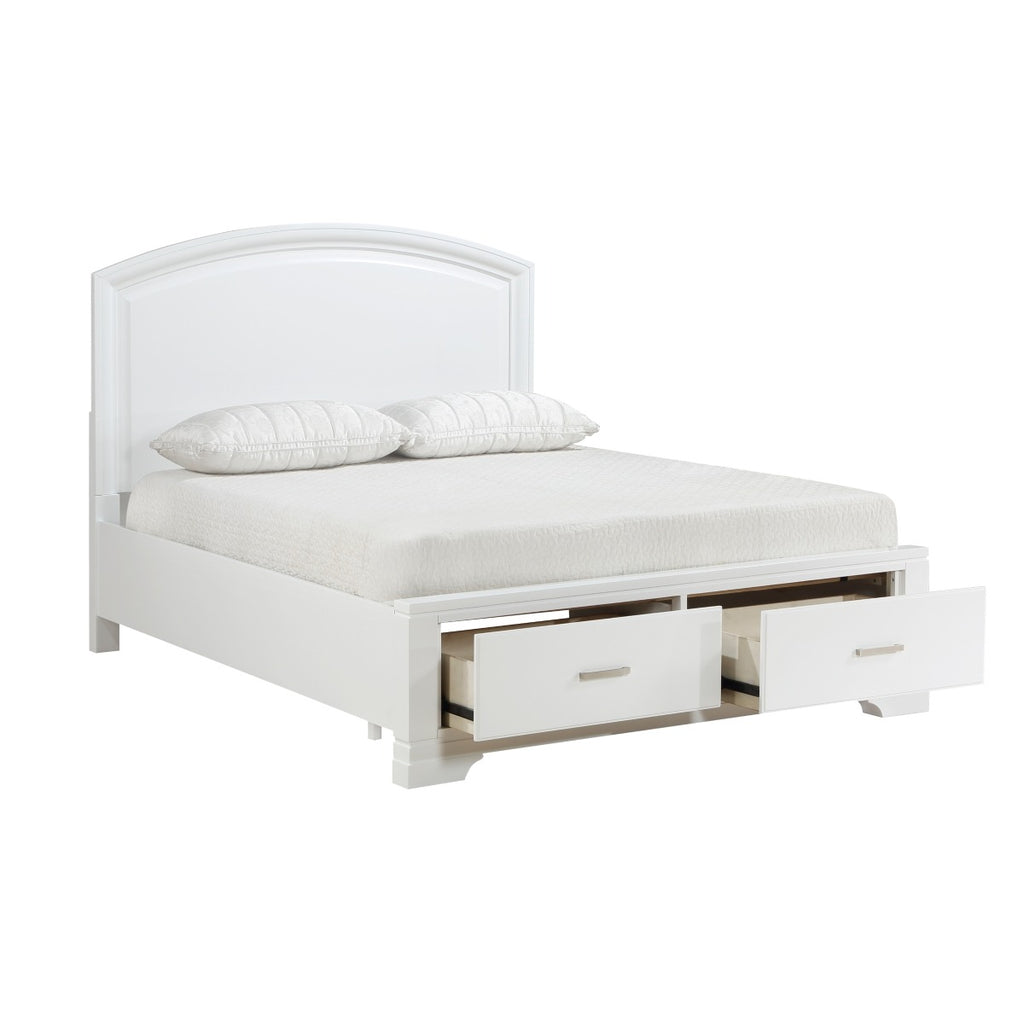 1520WH-1* Queen Platform Bed with Footboard Storage