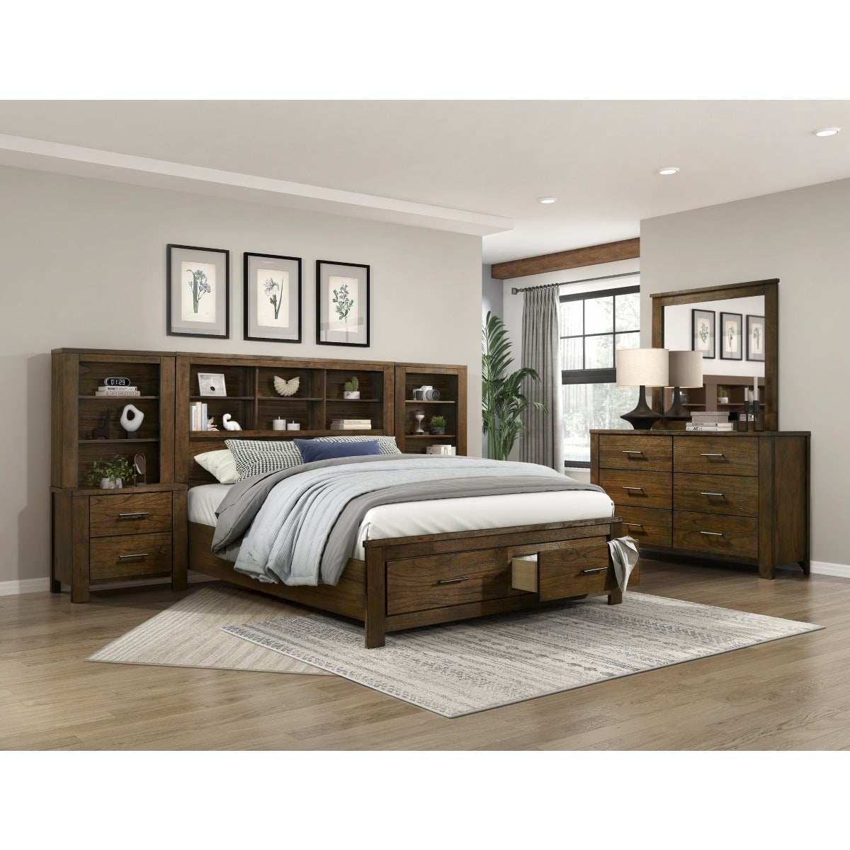 1592K-1EK* Eastern King Platform Bed with Footboard Storage