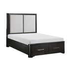 1381-1* Queen Platform Bed with Footboard Storage