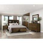 1592-1* Queen Platform Bed with Footboard Storage
