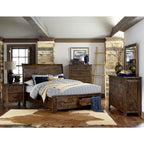 1957-1* Queen Sleigh Platform Bed with Footboard Storage