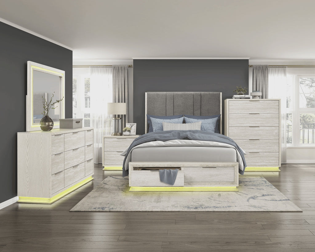 2391-1* Queen Platform Bed with Footboard Storage