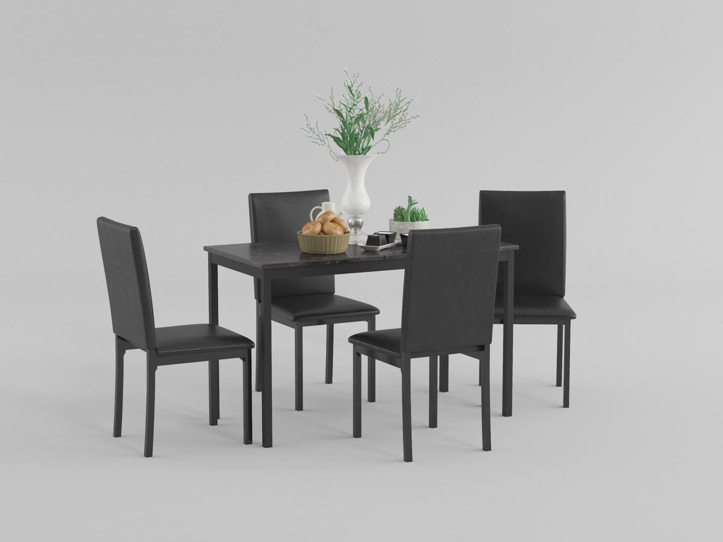 2601-48 Dining Table, Faux Marble Top