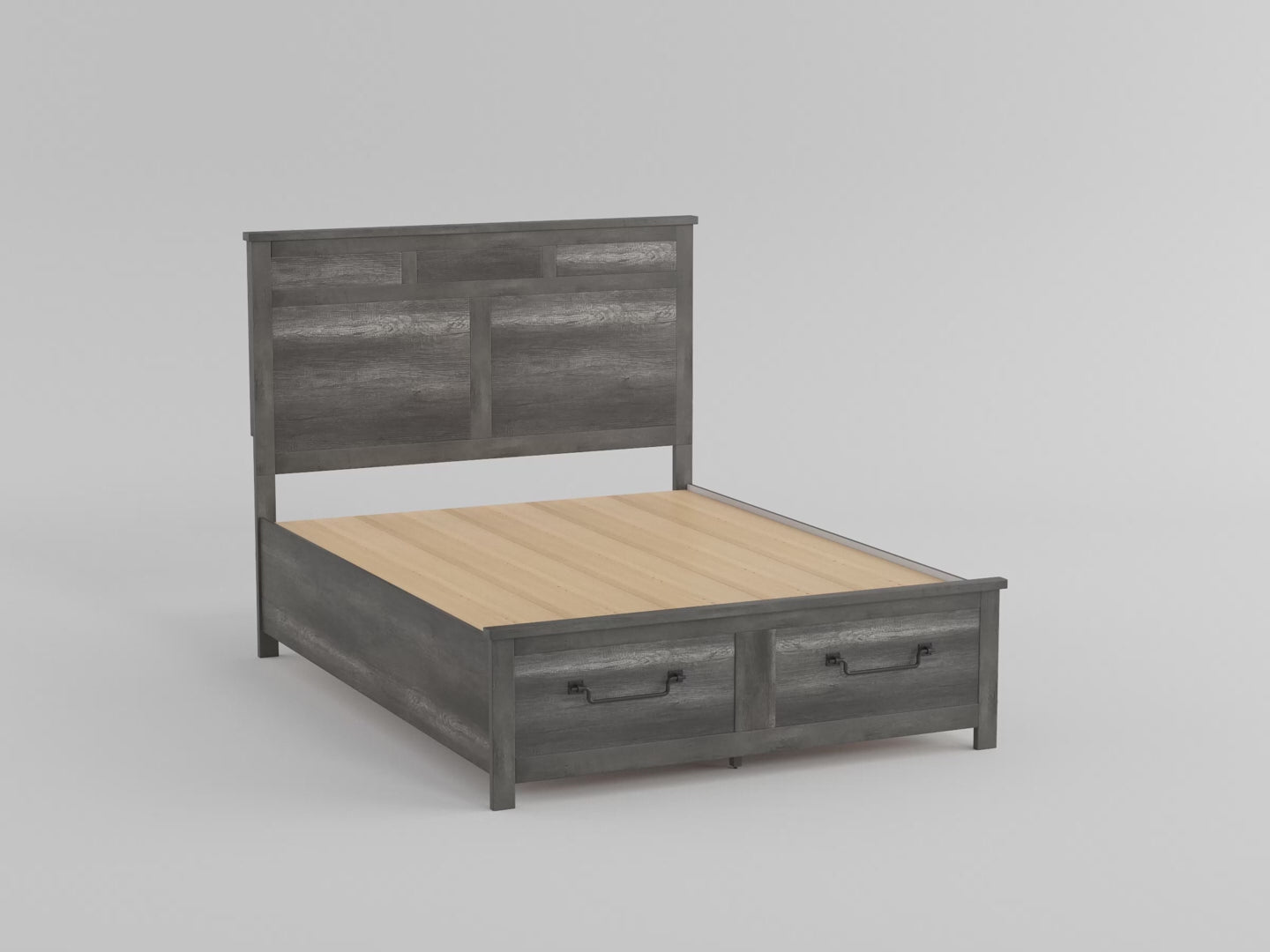 1342K-1EK* Eastern King Platform Bed with Footboard Storage